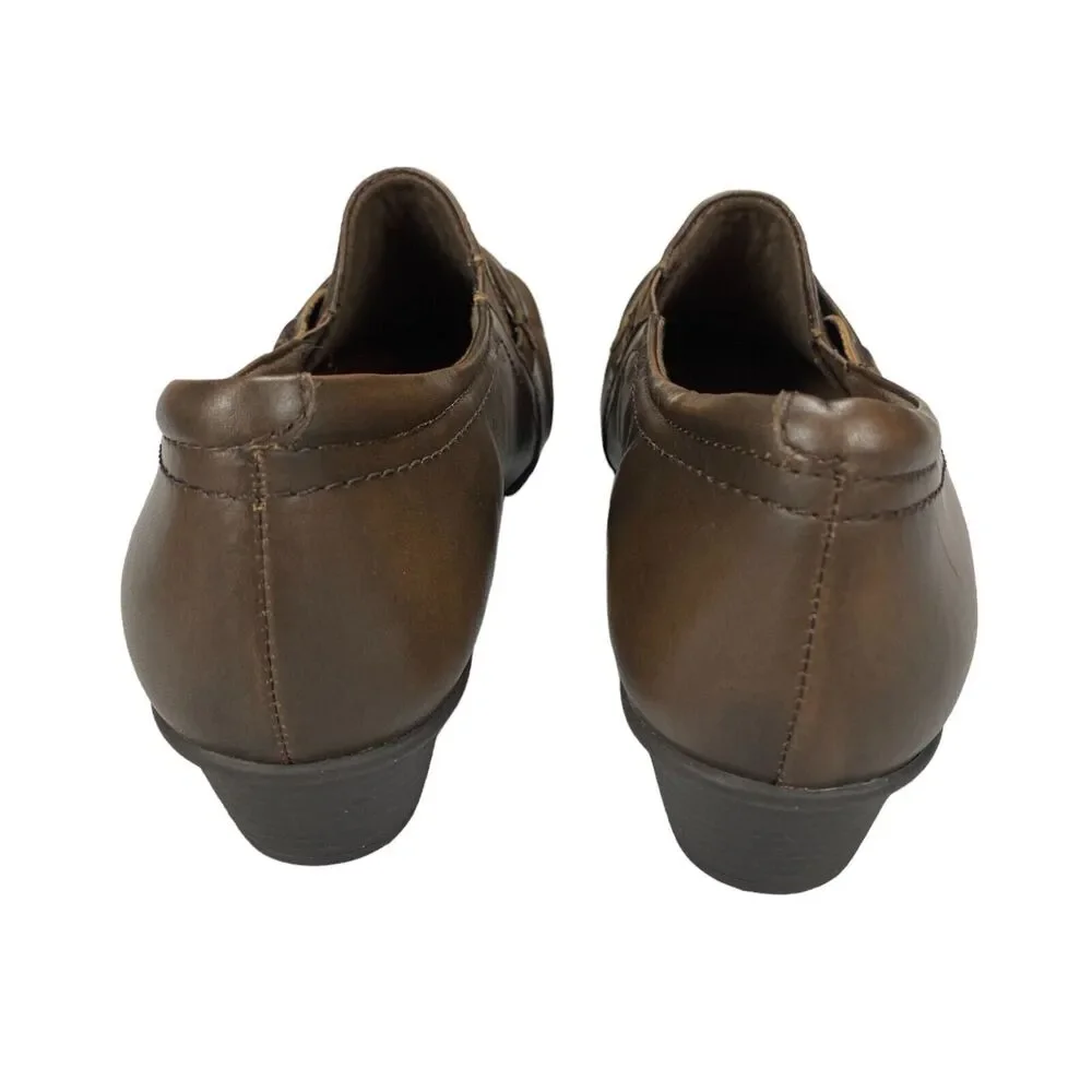 Earth Loafer Shoes Womens Sz 9.5D Maize Brown Leather Slip On Comfort Block Heel - Picture 12 of 16